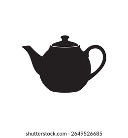 Vetor de silhueta teapot isolado no fundo branco