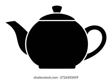 Teapot silhouette vector kitchenware icon isolated porcelain kettle design tea ceremony equipment