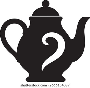 Teapot silhouette vector on a white background