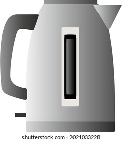 Teapot. Silver electric kettle for the kitchen. Vector illustration of a home teapot for web design, isolated on a white background. household appliances for the home and kitchen. Technic.