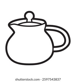 teapot simple line art facing left