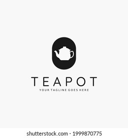 Teapot simple logo vector illustration design