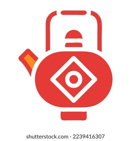 Teapot Solid red illustration vector and logo new year icon perfect. Icon sign from modern collection for mobile concept and web.