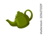 Teapot sticker. Vector illustration of cute fall item. Cartoon teapot isolated on white background. Autumn decor concept
