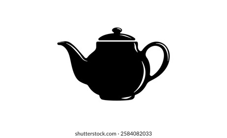 Teapot symbol, black isolated silhouette