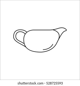 Teapot symbol sign line icon on background