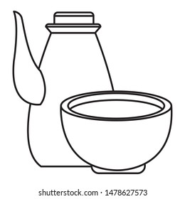 Teapot and tea drink in cup cartoon ,vector illustration graphic design.