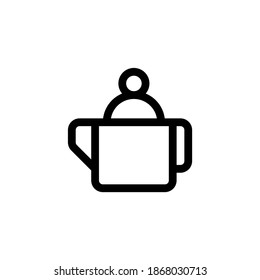 Teapot for Tea Hot Water Outline Icon, Logo, and illustration Vector