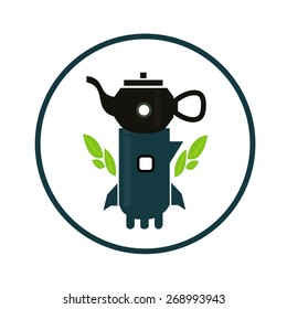 Teapot and tea illustration 