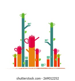 Teapot tea illustration