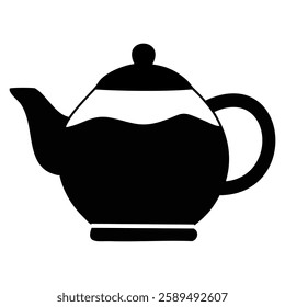 teapot tea isolated icon vector illustration graphic design in black and white