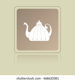 Teapot, tea kettle vector icon.