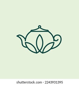 Teapot with tea leaves. Teahouse concept for relaxation.
