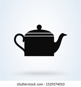 The teapot. Tea symbol Simple vector modern icon design illustration.