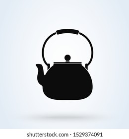 The teapot. Tea symbol Simple vector modern icon design illustration.