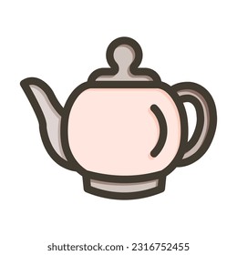 Teapot Thick Line Filled Colors For Personal And Commercial Use.
