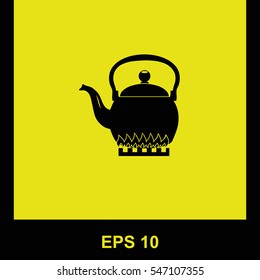Teapot vector black icon. Isolated illustration. Business picture.