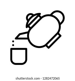 Teapot vector, Chinese New Year related line design icon editable stroke