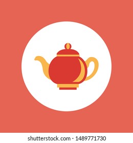Teapot vector, Chinese New Year related flat design icon