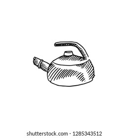 teapot vector doodle sketch isolated on white background