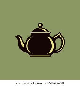 Teapot vector graphic object illustration on green background