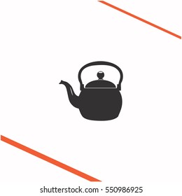 Teapot vector grey icon on white background. Teapot symbol stock   illustration. Business picture.