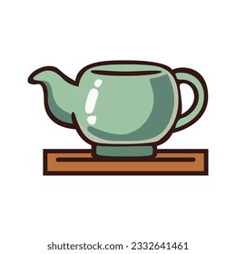 Teapot vector icon design. Colorful flat icon.