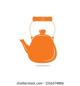 Teapot vector icon design. Teapot kettle colorful vector icon isolated on white.
