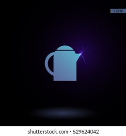 Teapot vector icon. Graphic symbol for web design, logo. Isolated sign on a black background.
