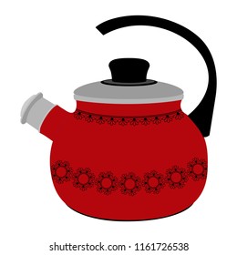 Teapot, vector icon isolated on white background