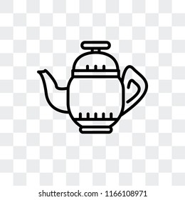 Teapot vector icon isolated on transparent background, Teapot logo concept