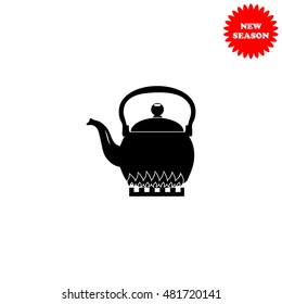 Teapot vector icon isolated on white background.
