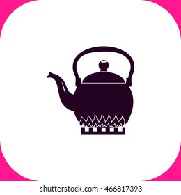 Teapot vector icon on white background.