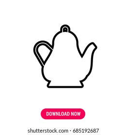 Teapot vector icon, The outlined symbol of kettle. Simple, modern flat vector illustration for mobile app, website or desktop app 