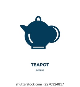 teapot vector icon. teapot, tea, kitchen filled icons from flat desert concept. Isolated black glyph icon, vector illustration symbol element for web design and mobile apps