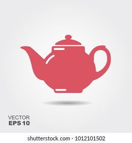 Teapot vector icon, tea symbol. Flat illustration