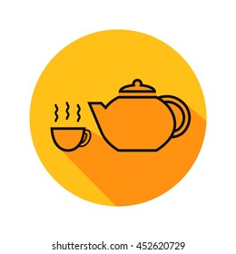 Teapot vector. Icon for web and mobile application. Flat design style.