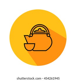 Teapot vector. Icon for web and mobile application. Flat design style.