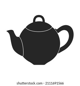 Teapot vector icon.Black vector icon isolated on white background teapot.