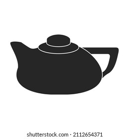 Teapot vector icon.Black vector icon isolated on white background teapot.