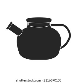 Icono vector teapot.Icono vector negro aislado en tetera de fondo blanco.