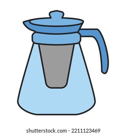 Teapot vector icon.Color vector icon isolated on white background teapot.