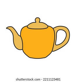 Teekopf, Vektorsymbol.Farbe, Vektorsymbol einzeln auf weißem Hintergrund, Teekanne.