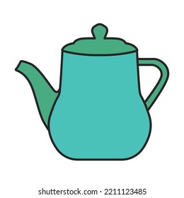 Icono vector teapot.Icono vector de color aislado en tetera de fondo blanco.