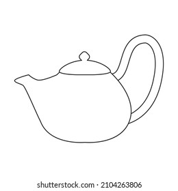 Teapot vector icon.Outline vector icon isolated on white background teapot.