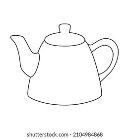 Teapot vector icon.Outline vector icon isolated on white background teapot.