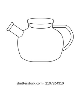 Teapot vector icon.Outline vector icon isolated on white background teapot.