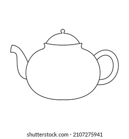 Teapot vector icon.Outline vector icon isolated on white background teapot.