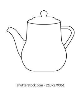 Teapot vector icon.Outline vector icon isolated on white background teapot.