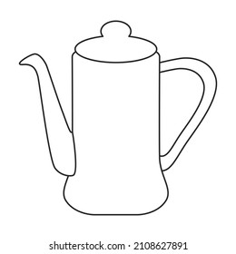 Teapot vector icon.Outline vector icon isolated on white background teapot.